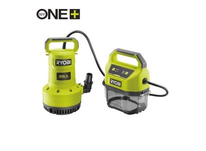 Насос для брудної та чистої води Ryobi RY18SPA-0, 18В ONE+, 4200л/г, вис 8 м, глиб 5 м, штуцер 1