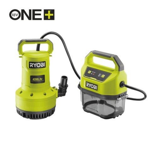 Насос для брудної та чистої води Ryobi RY18SPA-0, 18В ONE+, 4200л/г, вис 8 м, глиб 5 м, штуцер 1