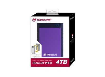 Портативний жорсткий диск Transcend 4TB USB 3.1 StoreJet 25H3 Фіолетовий