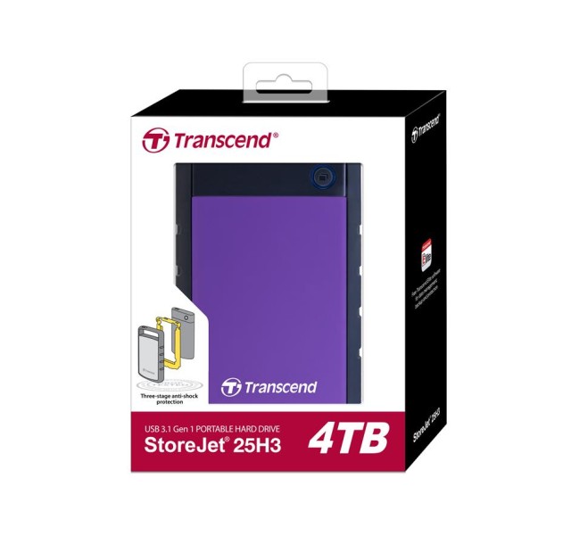 Портативний жорсткий диск Transcend 4TB USB 3.1 StoreJet 25H3 Фіолетовий