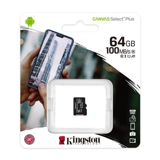 Карта пам'яті Kingston microSD   64GB C10 UHS-I R100MB/s