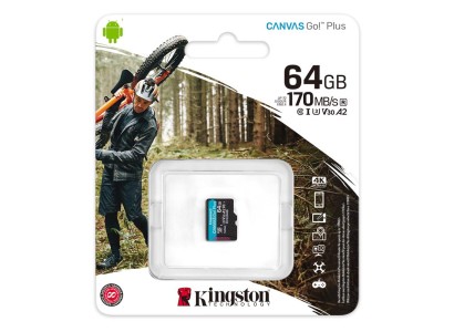 Карта пам'яті Kingston microSD   64GB C10 UHS-I U3 A2 R170/W70MB/s