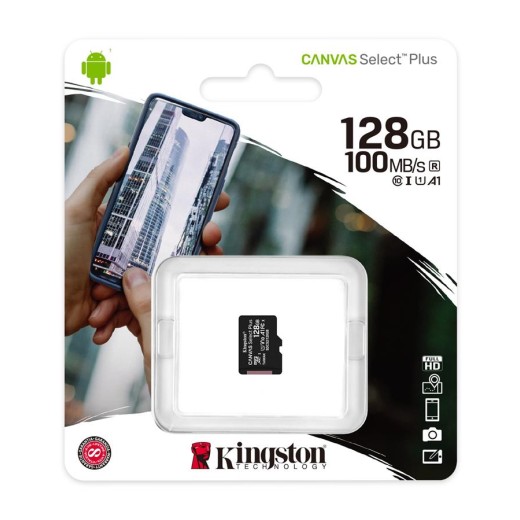 Карта пам'яті Kingston microSD  128GB C10 UHS-I R100MB/s