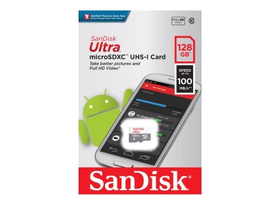 Карта пам'яті SanDisk microSD  128GB C10 UHS-I R100MB/s Ultra