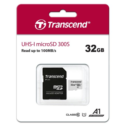 Карта пам'яті Transcend microSD  32GB C10 UHS-I R100/W20MB/s + SD