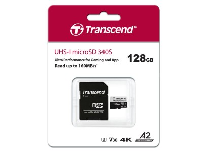 Карта пам'яті Transcend microSD 128GB C10 UHS-I U3 A2 R160/W125MB/s + SD