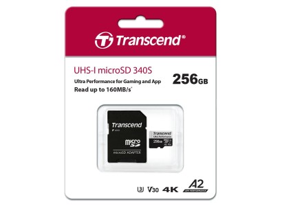 Карта пам'яті Transcend microSD 256GB C10 UHS-I U3 A2 R160/W125MB/s + SD