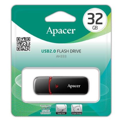 Накопичувач Apacer  32GB USB 2.0 Type-A AH333 Чорний