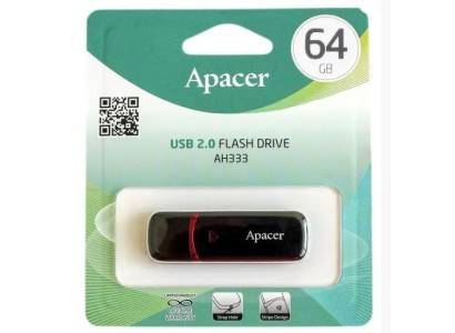 Накопичувач Apacer  64GB USB 2.0 Type-A AH333 Чорний