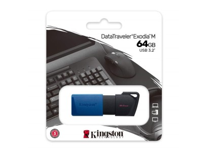 Накопичувач Kingston   64GB USB 3.2 Type-A Gen1 DT Exodia M