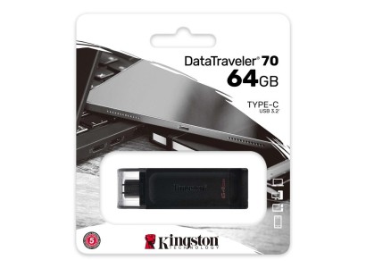 Накопичувач Kingston   64GB USB 3.2 Type-C Gen 1 DT70