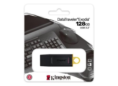 Накопичувач Kingston  128GB USB 3.2 Type-A Gen1 DT Exodia