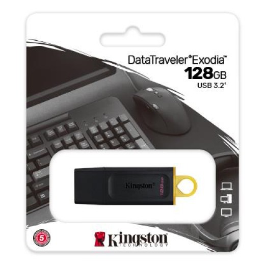 Накопичувач Kingston  128GB USB 3.2 Type-A Gen1 DT Exodia