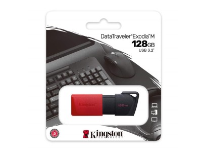 Накопичувач Kingston  128GB USB 3.2 Type-A Gen1 DT Exodia M