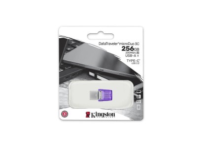 Накопичувач Kingston  256GB USB 3.2 Type-A + Type-C DT microDuo 3C R200MB/s