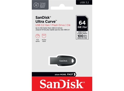 Накопичувач SanDisk   64GB USB 3.2 Type-A Ultra Curve Чорний