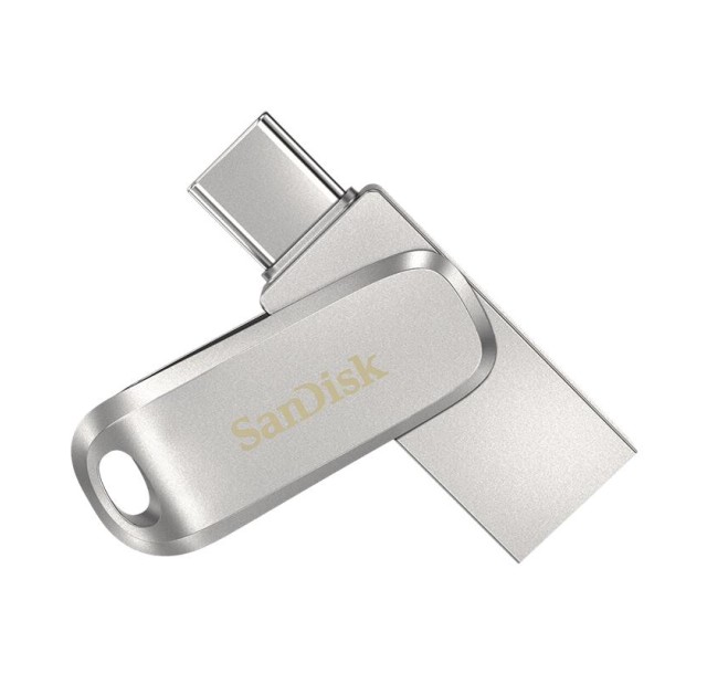 Накопичувач SanDisk  128GB USB 3.1 Type-A + Type-C Dual Drive Luxe Срібний