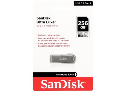 Накопичувач SanDisk  256GB USB 3.1 Type-A Ultra Luxe Срібний