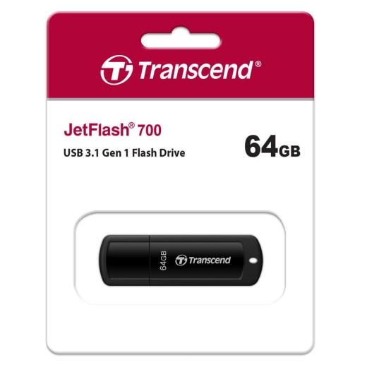 Накопичувач Transcend  64GB USB 3.1 Type-A JetFlash 700 Чорний