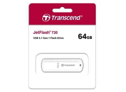 Накопичувач Transcend  64GB USB 3.1 Type-A JetFlash 730 Білий