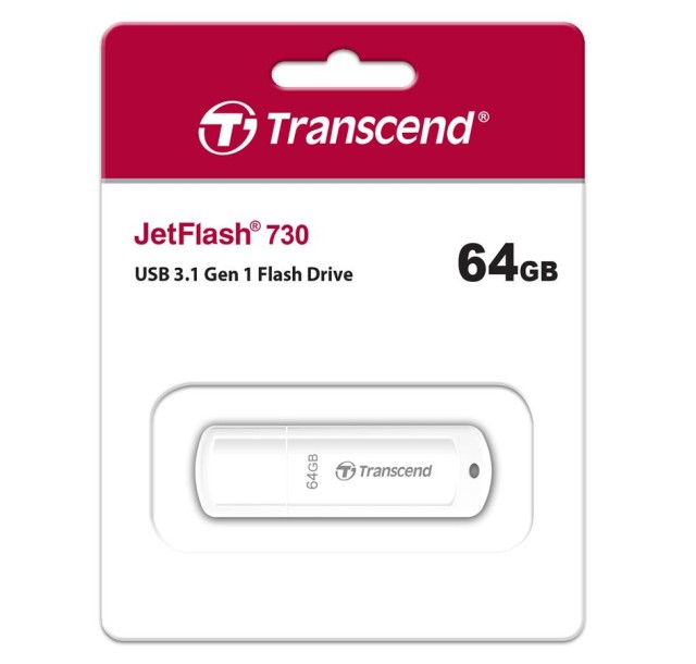 Накопичувач Transcend  64GB USB 3.1 Type-A JetFlash 730 Білий