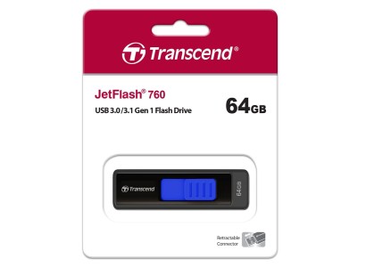 Накопичувач Transcend  64GB USB 3.1 Type-A JetFlash 760 Чорний