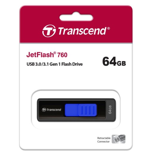 Накопичувач Transcend  64GB USB 3.1 Type-A JetFlash 760 Чорний