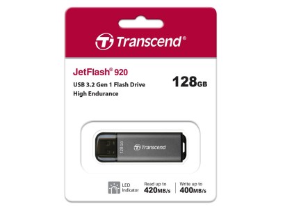 Накопичувач Transcend 128GB USB 3.2 Type-A JetFlash 920 Black R420/W400MB/s Чорний