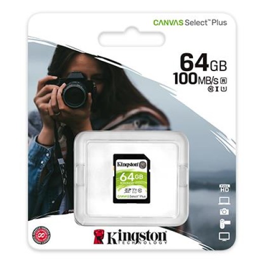 Карта пам'яті Kingston SD  64GB  C10 UHS-I R100MB/s