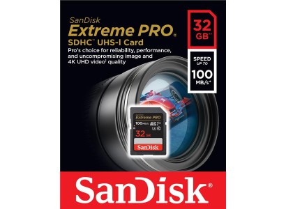 Карта пам'яті SanDisk SD   32GB C10 UHS-I U3 R100/W90MB/s Extreme Pro V30