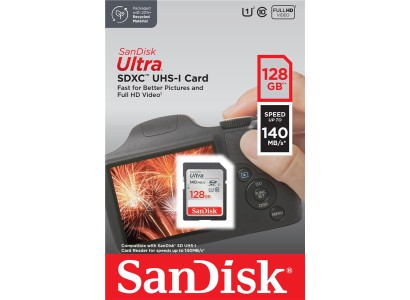 Карта пам'яті SanDisk SD  128GB C10 UHS-I R140MB/s Ultra