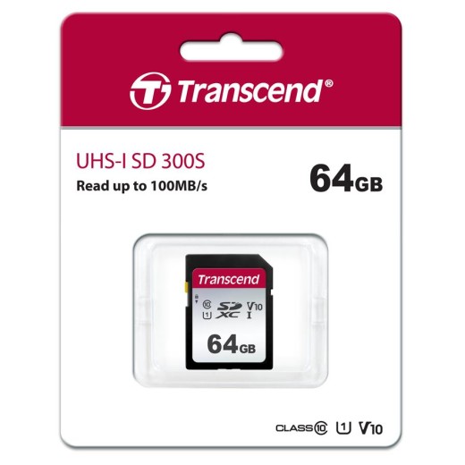 Карта пам'яті Transcend SD  64GB C10 UHS-I  R100/W20MB/s