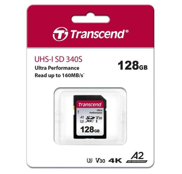 Карта пам'яті Transcend SD 128GB C10 UHS-I U3 A2 R160/W90MB/s 4K