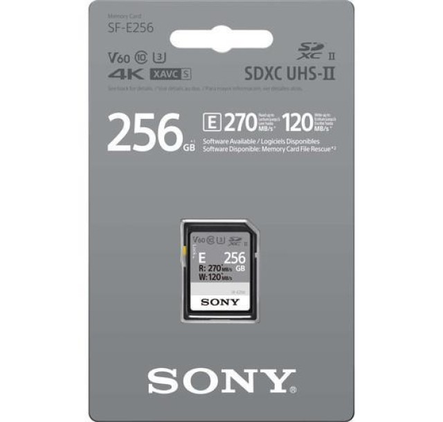 Карта пам'яті Sony SDXC  256GB C10 UHS-II U3 V60 R270/W120MB/s Entry