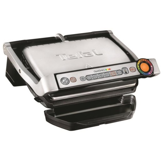 Гриль Tefal прижимний OptiGrill+ 2000Вт, темп. режимів-4, з`ємні пластини, метал