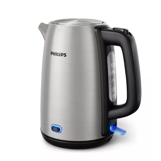 Електрочайник Philips Viva Collection 1.7л, LED підсвітка, сріблясто-чорний