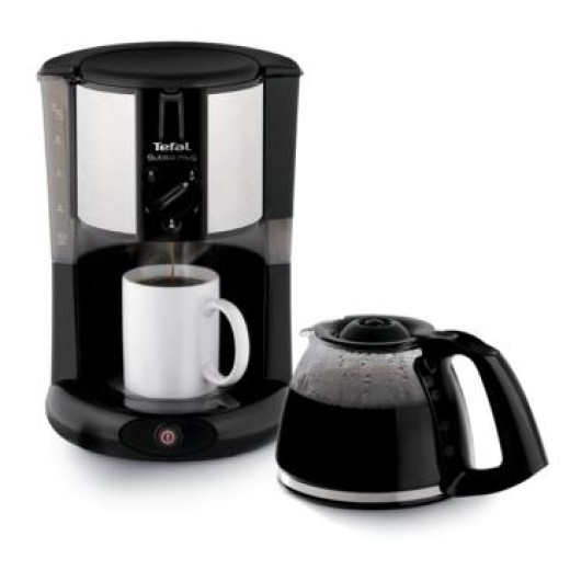 Кавоварка Tefal крапельна Subito Mug 1.25л, мелена, чорно-сріблястий