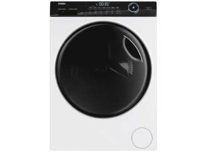 Пральна машина Haier фронтальна, 8кг, 1400, A+++, 44см, дисплей, пара, інвертор, люк чорний, прямий привід, білий