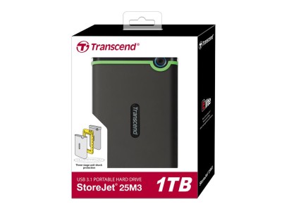 Портативний жорсткий диск Transcend 1TB USB 3.1 StoreJet 25M3 Сірий