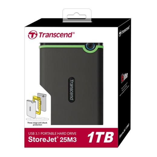 Портативний жорсткий диск Transcend 1TB USB 3.1 StoreJet 25M3 Сірий