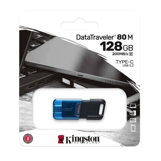 Накопичувач Kingston  128GB USB 3.2 Type-C Gen 1 DT80 M