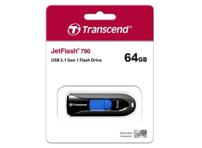 Накопичувач Transcend  64GB USB 3.1 Type-A JetFlash 790 Чорний