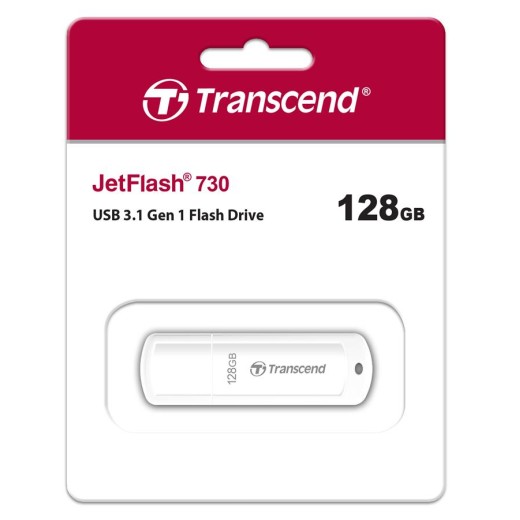 Накопичувач Transcend 128GB USB 3.1 Type-A JetFlash 730 Білий