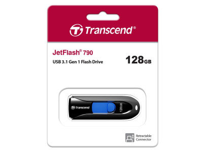 Накопичувач Transcend 128GB USB 3.1 Type-A JetFlash 790 Чорний