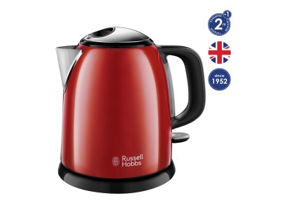 Електрочайник Russell Hobbs Colours Plus Mini 1л, метал, червоно-чорний