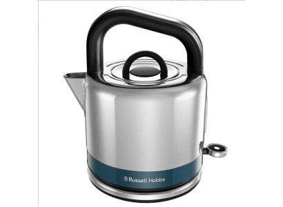 Електрочайник Russell Hobbs Distinctions Black 1.5л, Strix, метал, сріблясто-синій