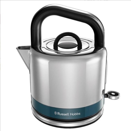 Електрочайник Russell Hobbs Distinctions Black 1.5л, Strix, метал, сріблясто-синій