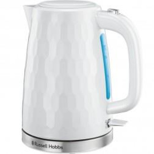 Електрочайник Russell Hobbs Honeycomb 1.7л, пластик, білий