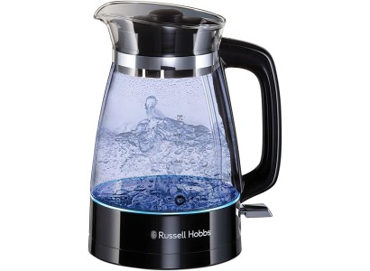 Електрочайник Russell Hobbs Hourglass 1.7л, скло, підсвічування, чорно-сріблястий