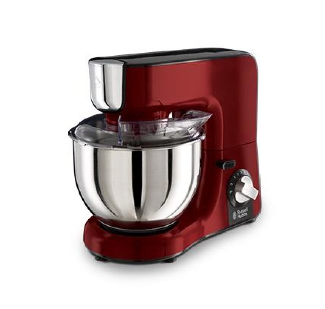 Кухонна машина Russell Hobbs Desire 1000Вт, чаша-метал, корпус-пластик, насадок-4, червоний